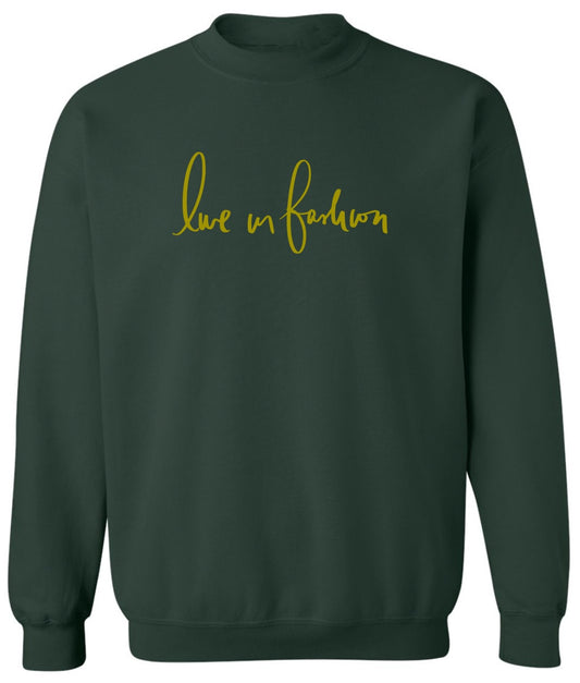 LIF GOLD FOIL SWEATSHIRT - FOREST GREEN